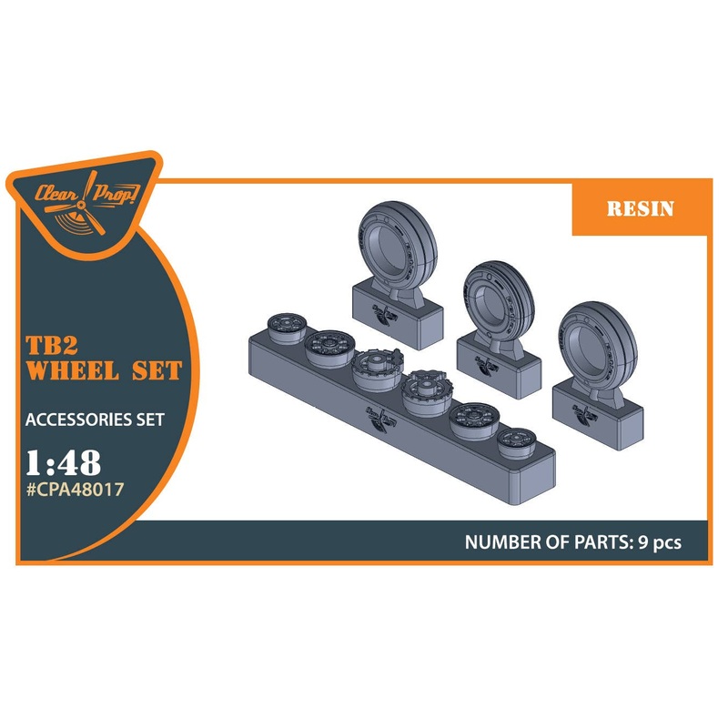 1/48 TB2 wheel set for Clear Prop! kits