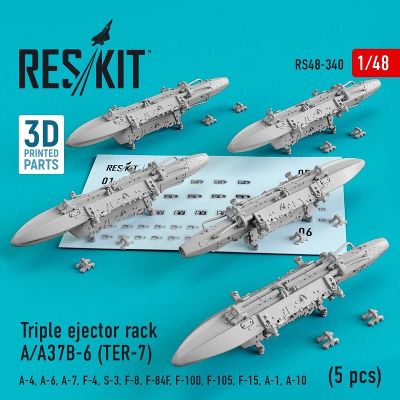 1/48 Triple ejector rack A/A37B-6 (TER-7) (5 pcs) (A-4, A-6, A-7, F-4, S-3, F-8, F-84F, F-100, F-105, F-15, A-1, A-10)