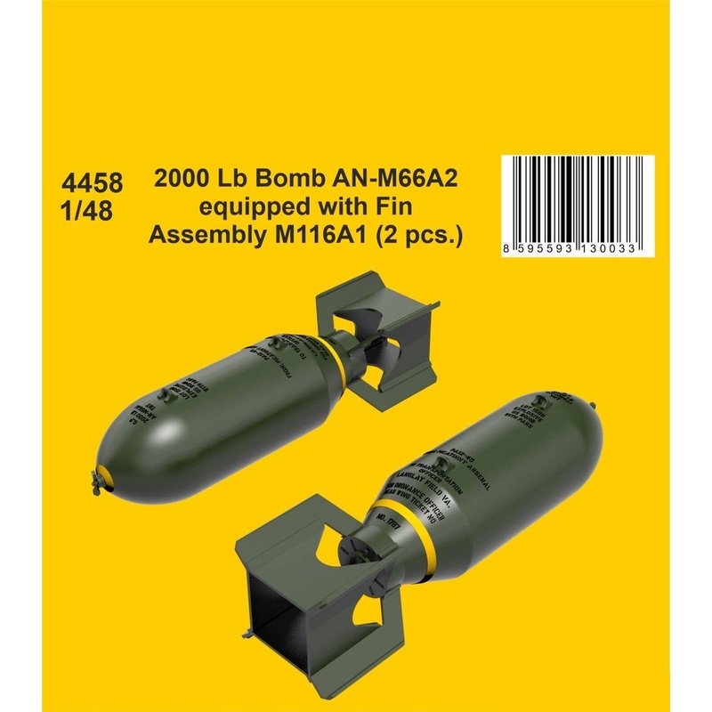 1/48 2000 Lb Bomb AN-M66A2 equipped with Fin Assembly M116A1 (2 pcs.)