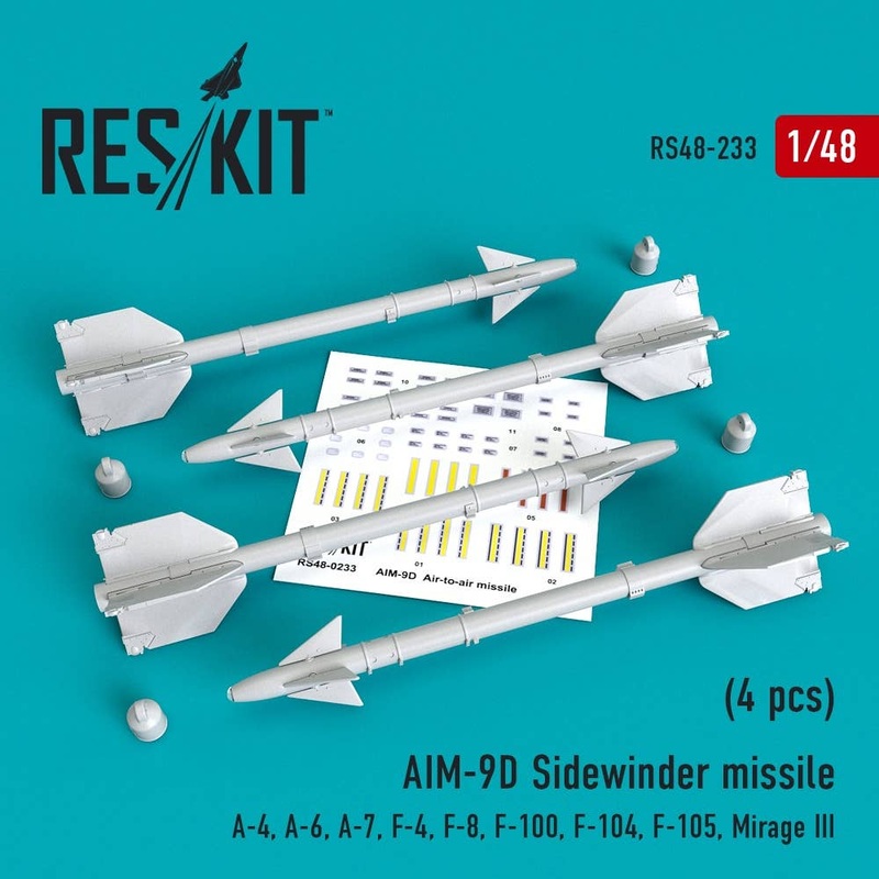1/48 Aim-9D Sidewinder Missile w/Remove Before Flight Cover (4 pcs)