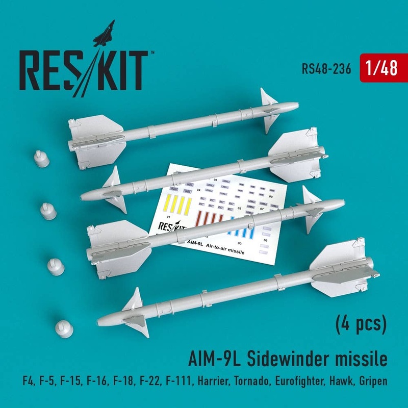 1/48 Aim-9L Sidewinder Missile w/Remove Before Flight Cover (4 pcs)