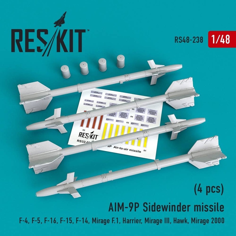 1/48 Aim-9P Sidewinder Missile w/Remove Before Flight Cover (4 pcs)