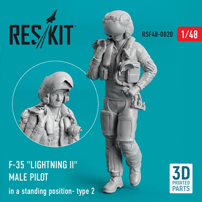 1/48 F-35 Lightning II male pilot (in a standing position - type 2) (3D Printed)