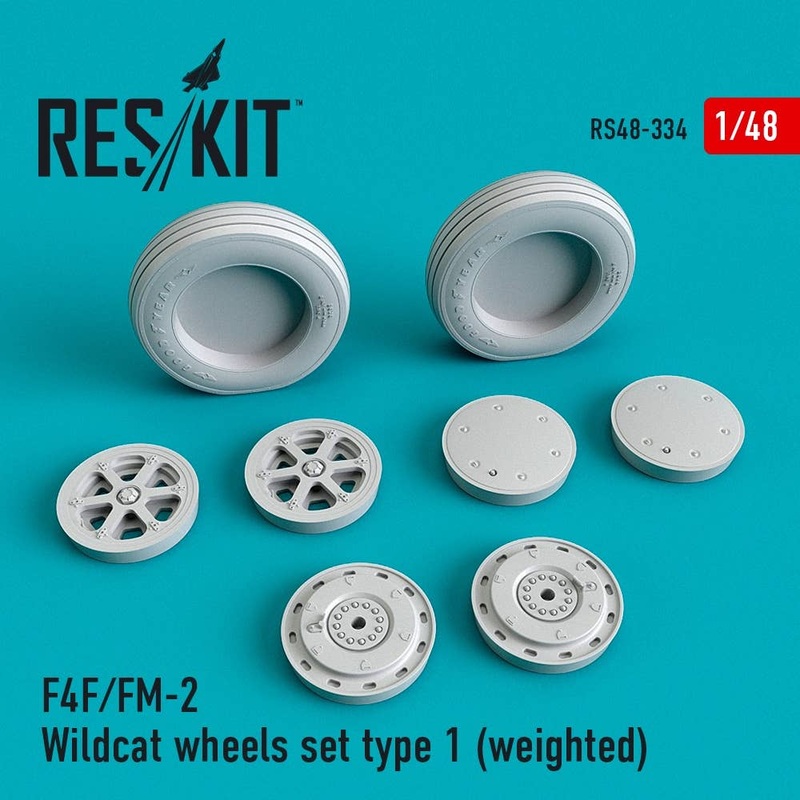 1/48 F4F/FM-2 Wildcat wheels set type 1 (weighted)