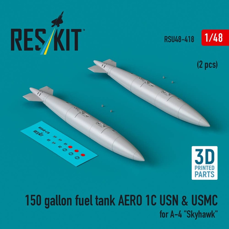 1/48 150 gallon fuel tank AERO 1C USN & USMC (2 pcs) for A-4 Skyhawk (3D Printed)