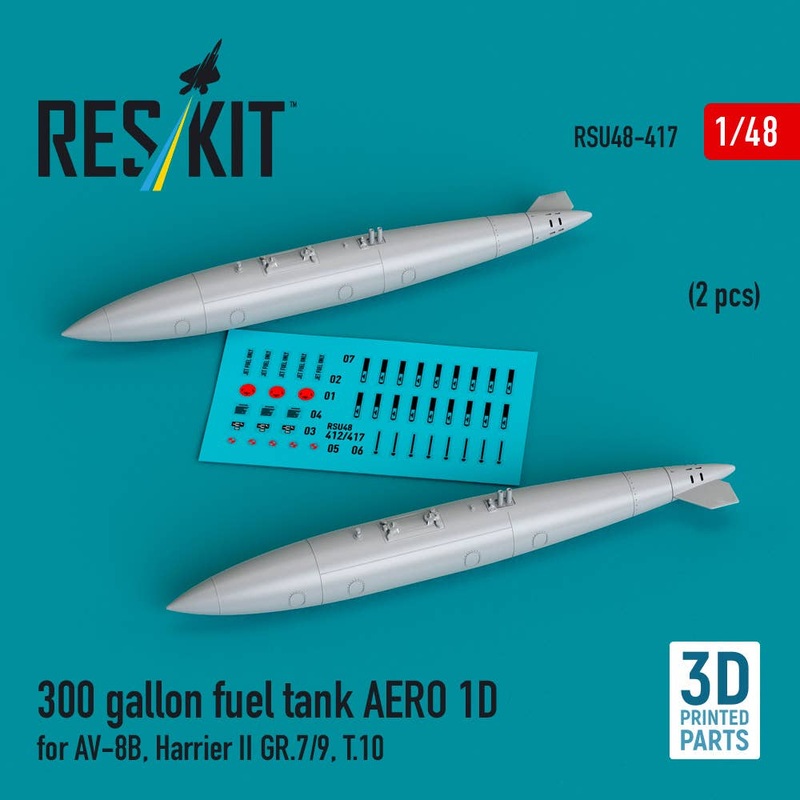 1/48 300 gallon fuel tank AERO 1D for AV-8B, Harrier II GR.7/9, T.10 (2 pcs)