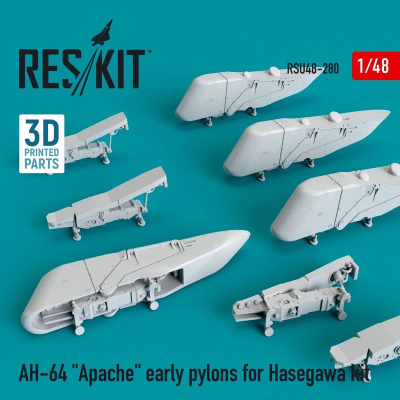 1/48 AH-64 Apache early pylons for Hasegawa kit (3D Printing)