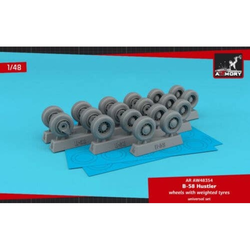 1/48 B-58 Hustler wheels w/ weighted tyres