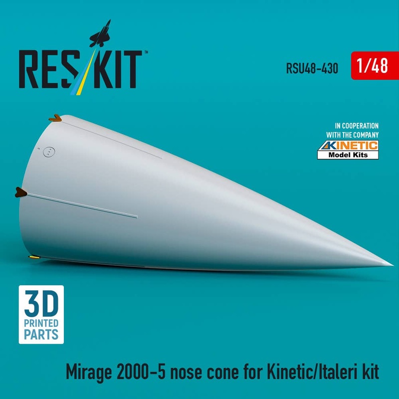 1/48 Mirage 2000-5 nose cone for Kinetic/Italeri kit (3D Printed)
