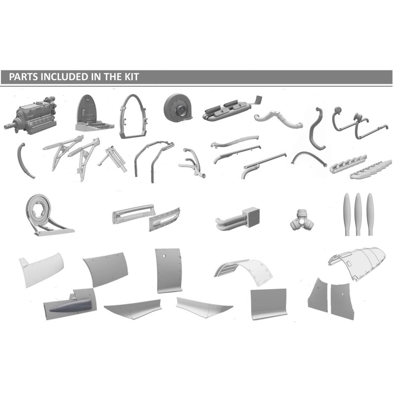 1/48 SAAB J21 Engine Set