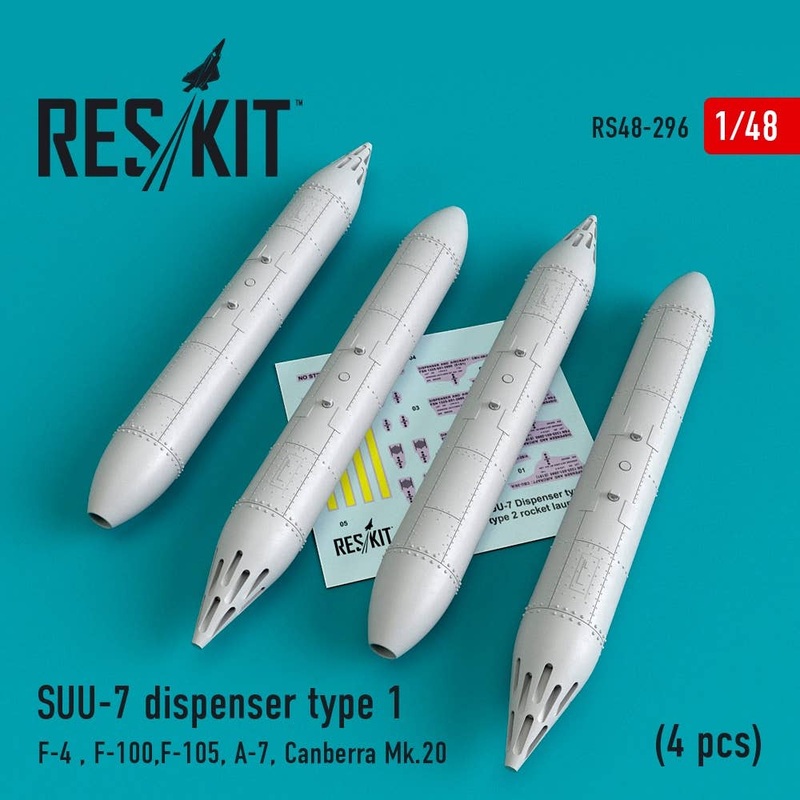 1/48 SUU-7 dispenser type 1 (4 pcs) (F-4, F-100, F-105, A-7, Canberra Mk.20)