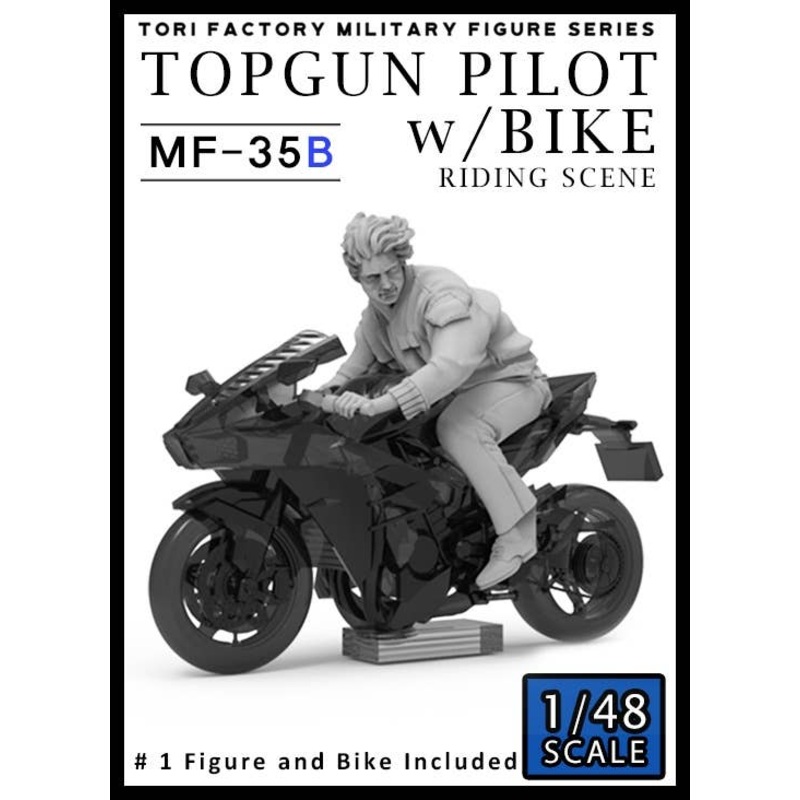 1/48 Top Gun Pilot w/ Speeding Bike