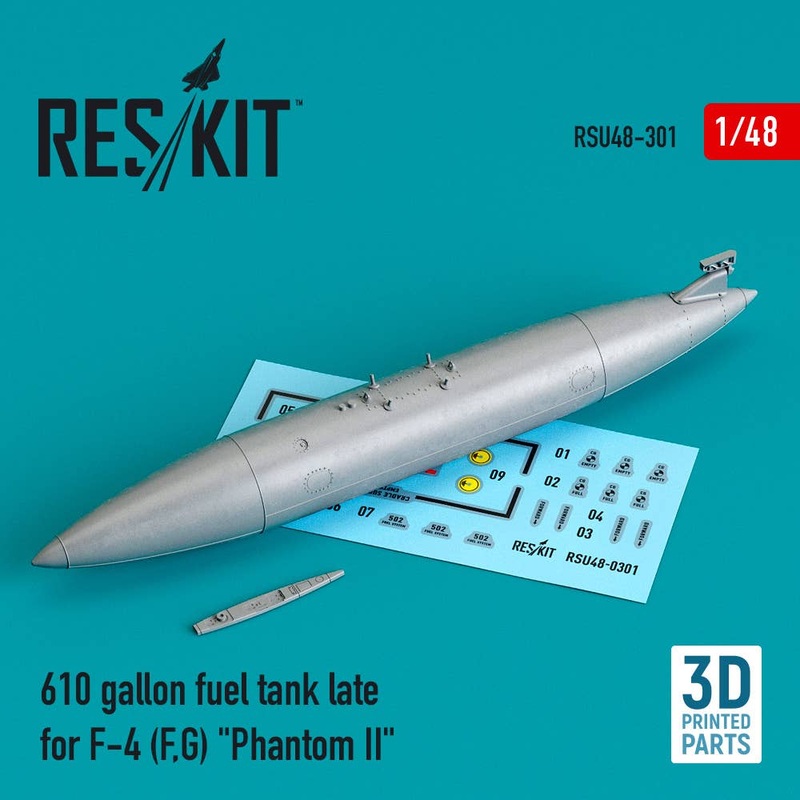 1/48 610 gallon fuel tank late F-4 (F,G) Phantom II (3D printed)