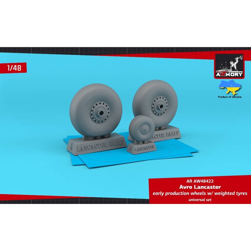 1/48 Avro Lancaster wheels early type w/ weighted tyres