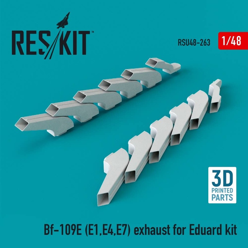 1/48 Bf-109E (E1,E4,E7) exhaust for Eduard kit (3D Printing)