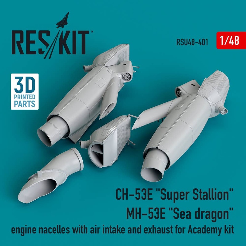 1/48 CH-53E Super Stallion , MH-53E Sea dragon engine nacelles with air intake and exhaust for Academy kit (3D printed)