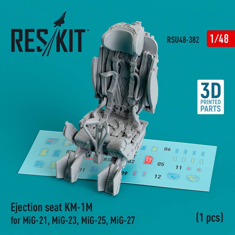 1/48 Ejection seat KM-1M for MiG-21, MiG-23, MiG-25, MiG-27 (1 pcs) (3D Printed)