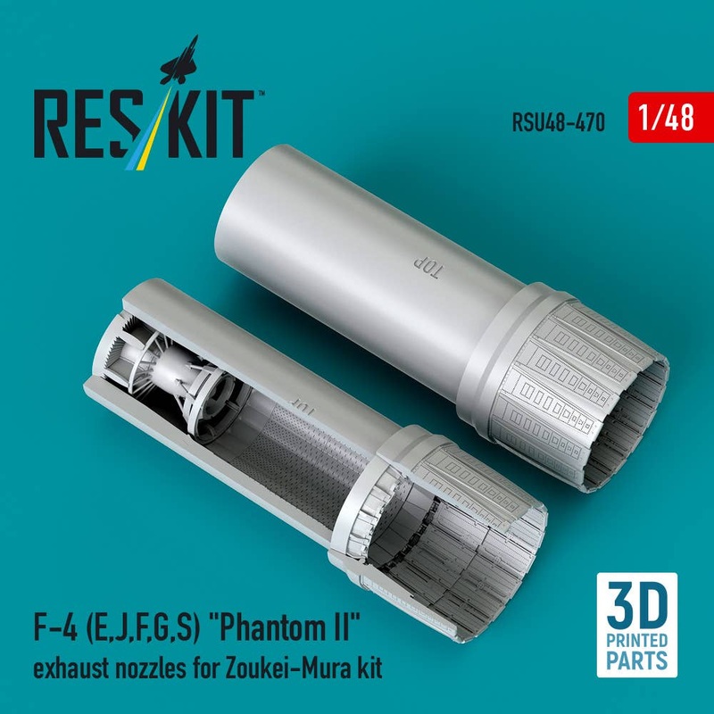 1/48 F-4 (E, J, F, G, S) Phantom II exhaust nozzles for Zoukei-Mura kit