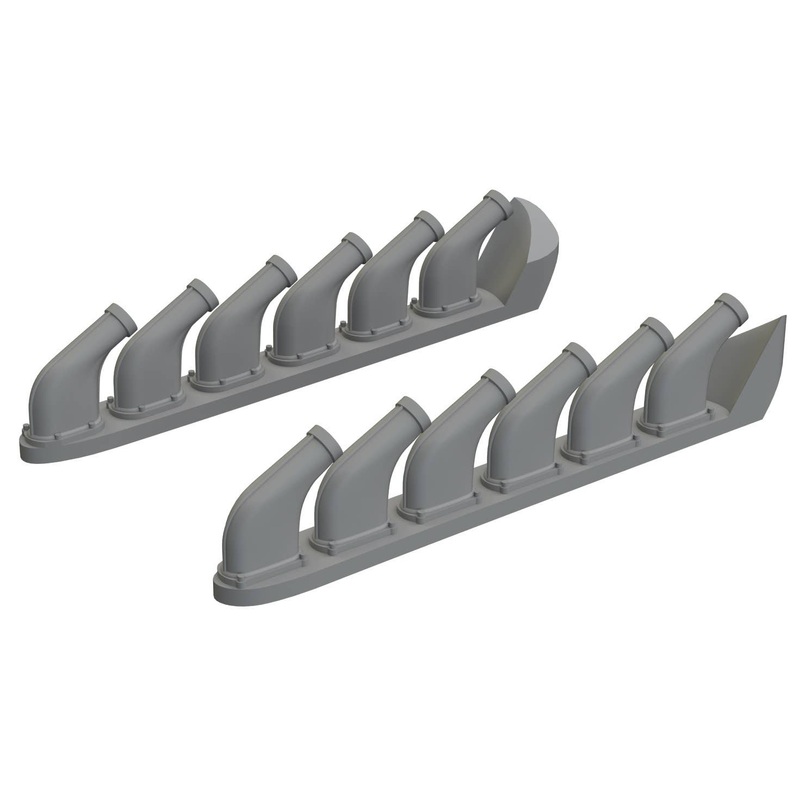 1/48 P-51B/C exhaust stacks Brassin (for EDUARD)