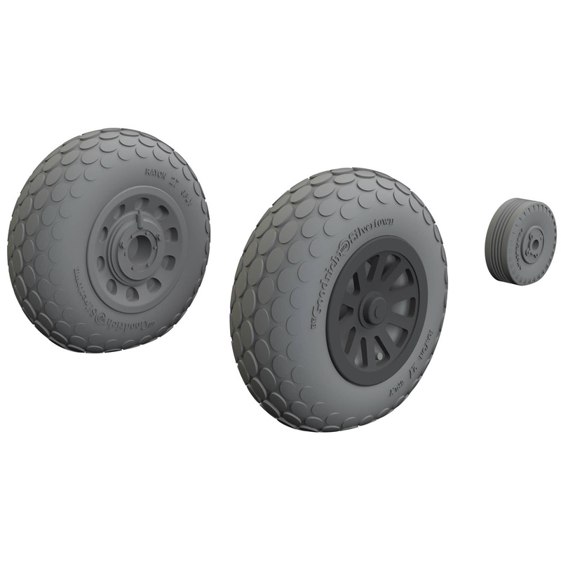 1/48 P-51B/C wheels oval tread Brassin (for EDUARD)