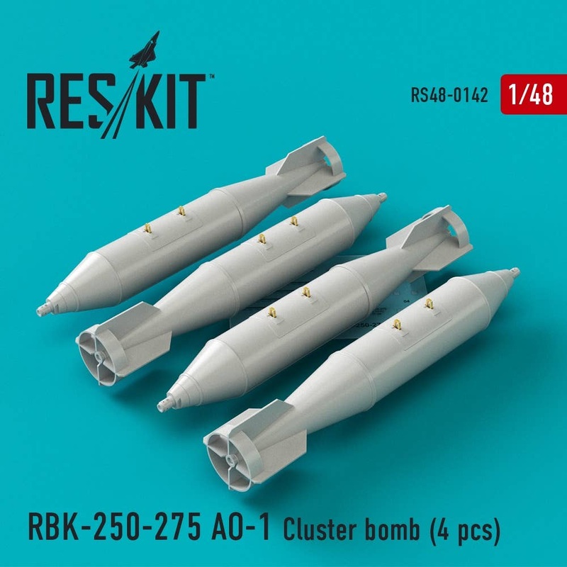 1/48 RBK-250-275 AO-1 Cluster Bomb (4pcs) (Su-7, Su-17, Su-22, Su-24, Su-25, Su-34, MiG-21, MiG-27)
