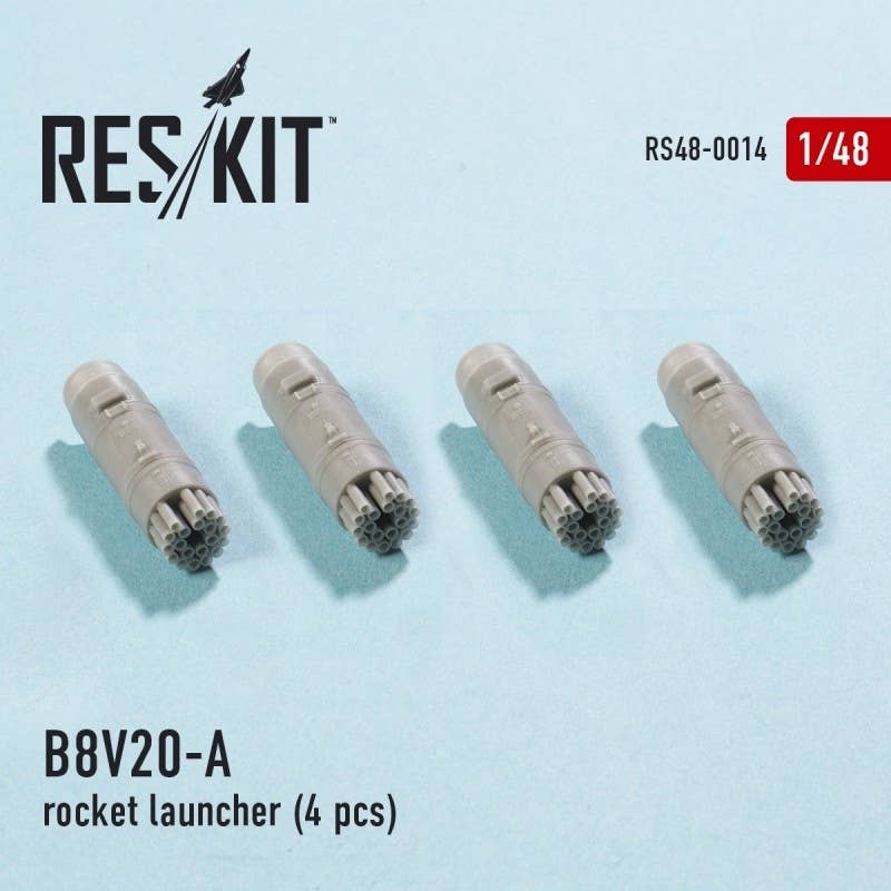 1/48 B8V20-A Rocket Launcher (4pcs) (Mi-8/17/24/28 Ka-29/32/50/52)
