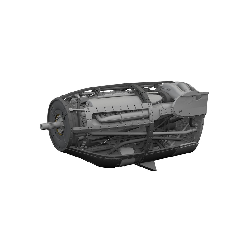 1/48 P-38F/G left engine PRINT