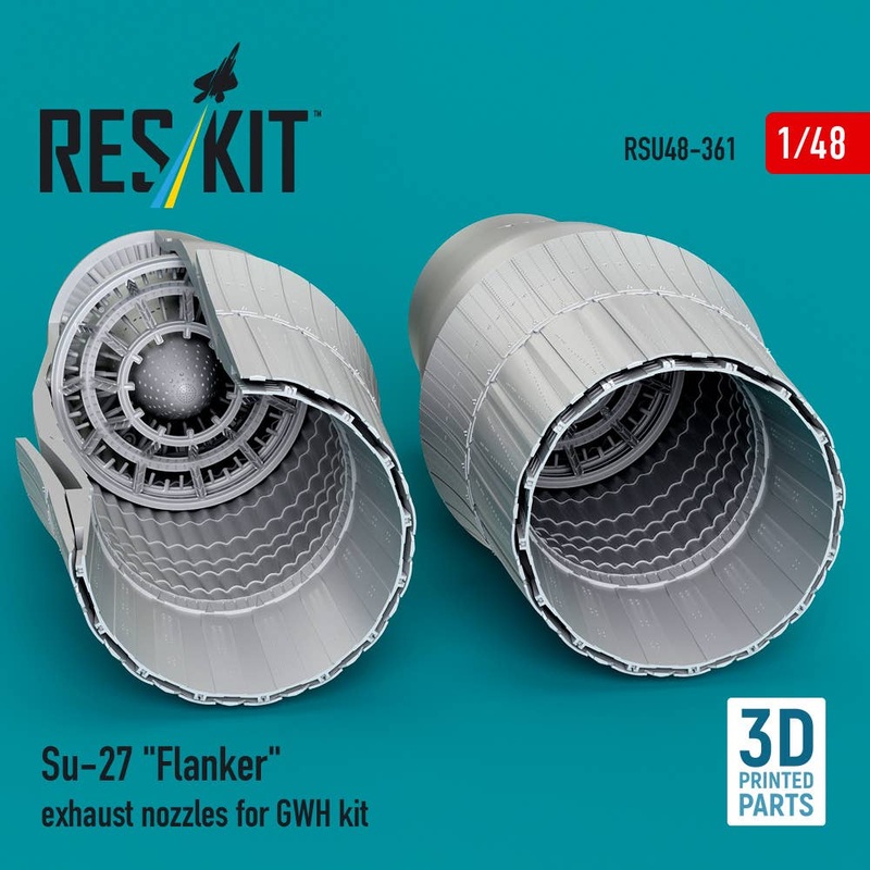 1/48 Su-27 Flanker exhaust nozzles for GWH kit (3D Printed)