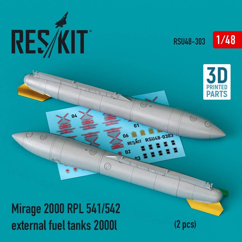 Mirage 2000 RPL 541/542 external fuel tanks 2000lt (2 pcs) (3D Printing)