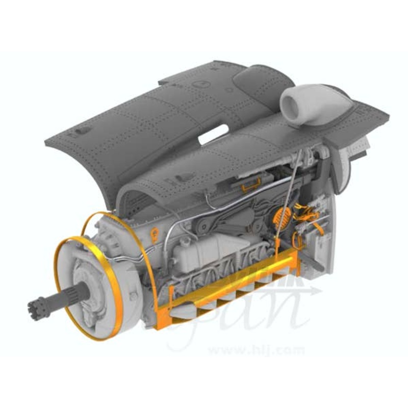 1/48 Bf 109G-6 Engine & Machine Gun (for Eduard)