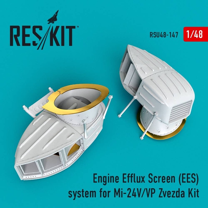 1/48 Engine Efflux Screen (EES) system for Mi-24V/VP Zvezda Kit