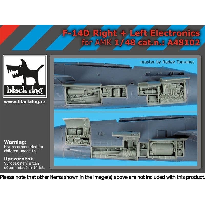1/48 F-14D Tom Cat Electronic Equipment (right + left set) (for AMK) (HAUA48099 + A48100)