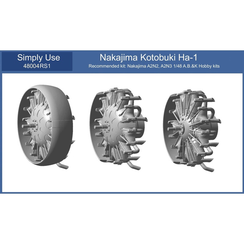1/48 Nakajima Kotobuki Ha-1 Engine W/ Exhaust Type 1