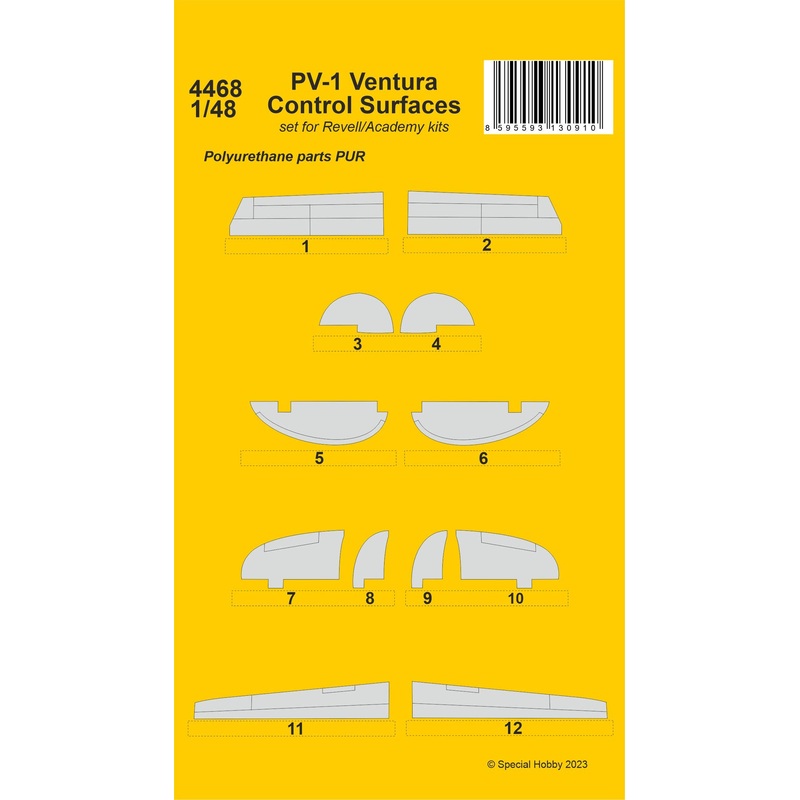 1/48 PV-1 Ventura Control Surfaces