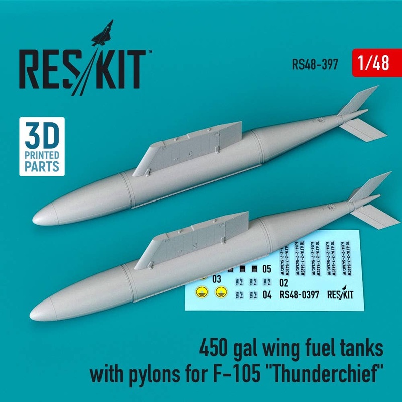 1/48 450 gal wing fuel tanks with pylons for F-105 Thunderchief (2 pcs)