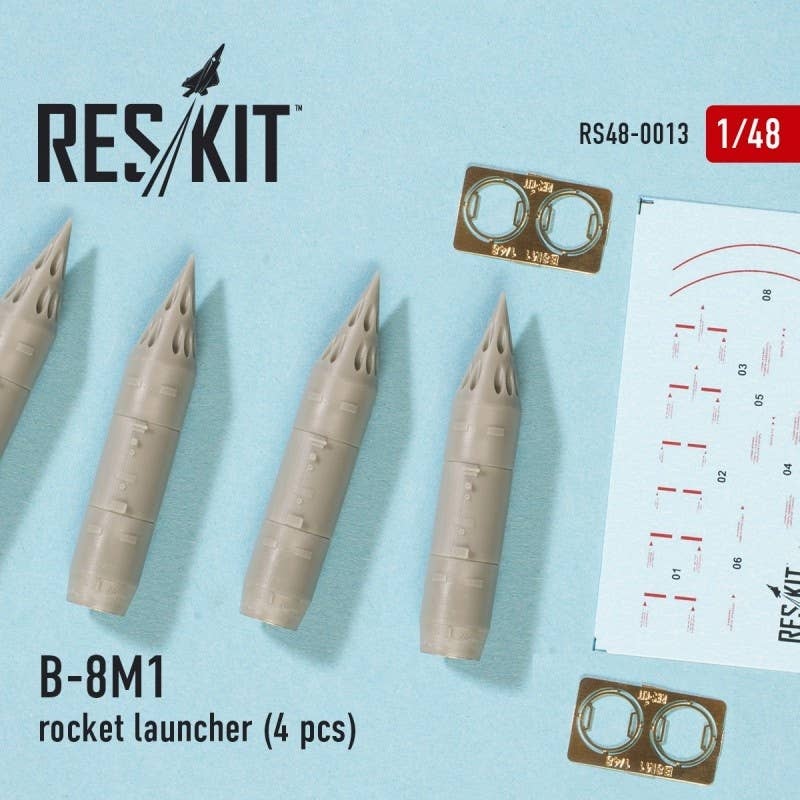 1/48 B-8M1 Rocket Launcher (4pcs) (Mig-23/27/29, Su-17/20/22/24/25/27/33, Jak-38)