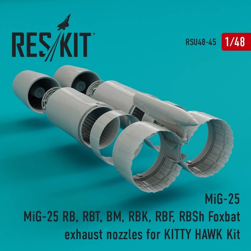 1/48 MiG-25 RB, RBT, BM, RBK, RBF, RBSh Foxbat Exhaust Nozzles (for Kitty Hawk)