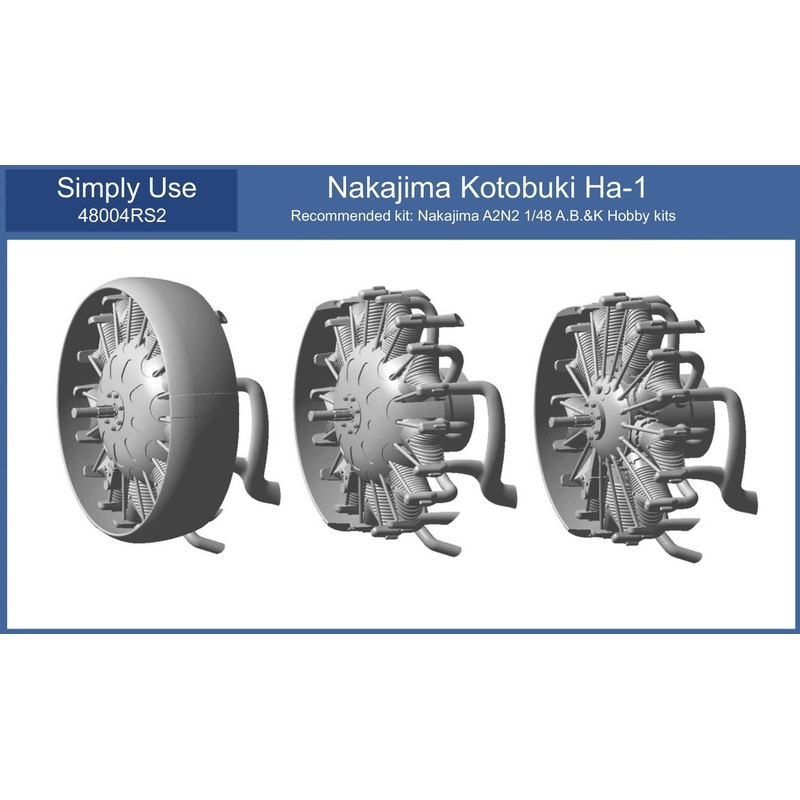 1/48 Nakajima Kotobuki Ha-1 Engine W/ Exhaust Type 2