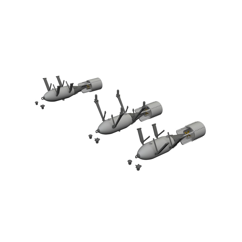 1/48 P-40 250lb MC British bomb (3pcs) (Eduard)