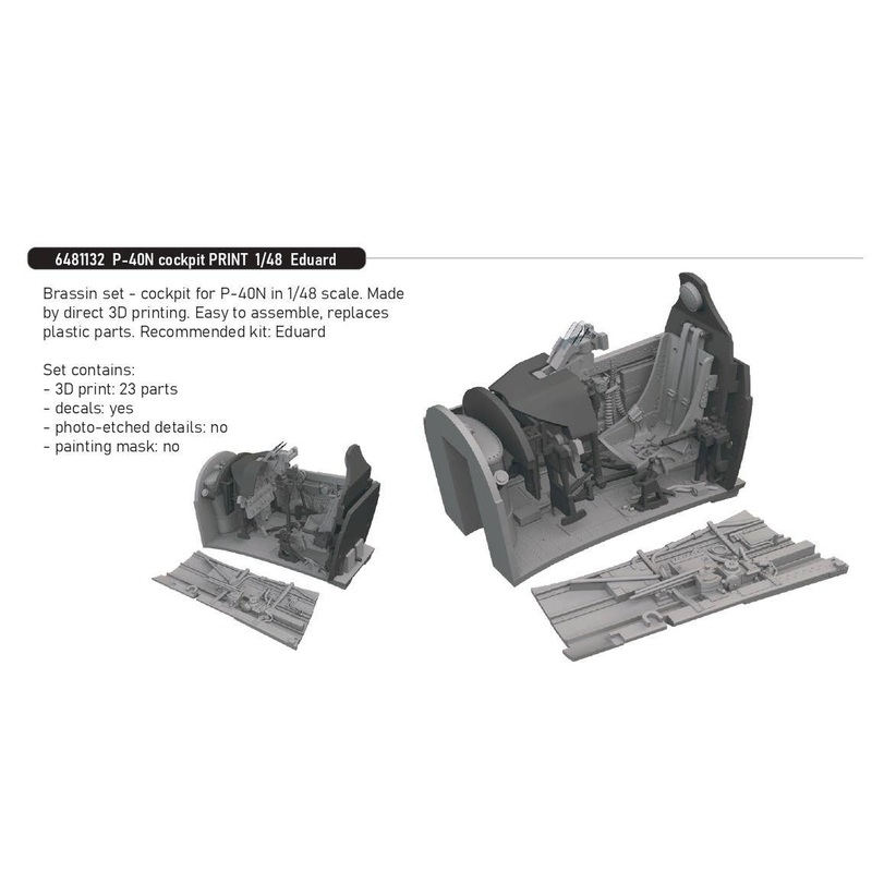 1/48 P-40N cockpit PRINT (For EDUARD)