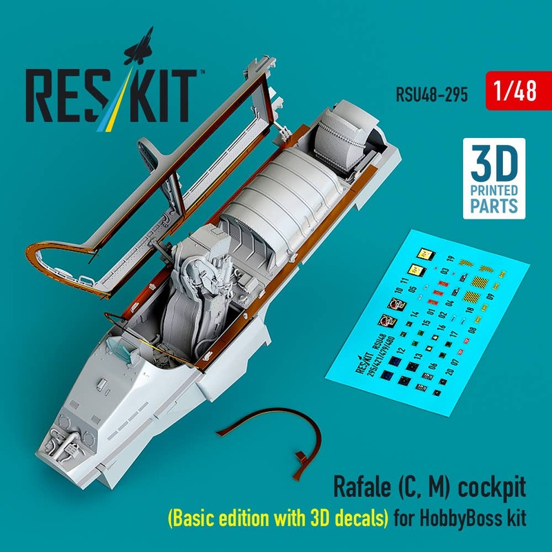 1/48 Rafale (C, M) cockpit (Basic edition with 3D decals) for HobbyBoss kit