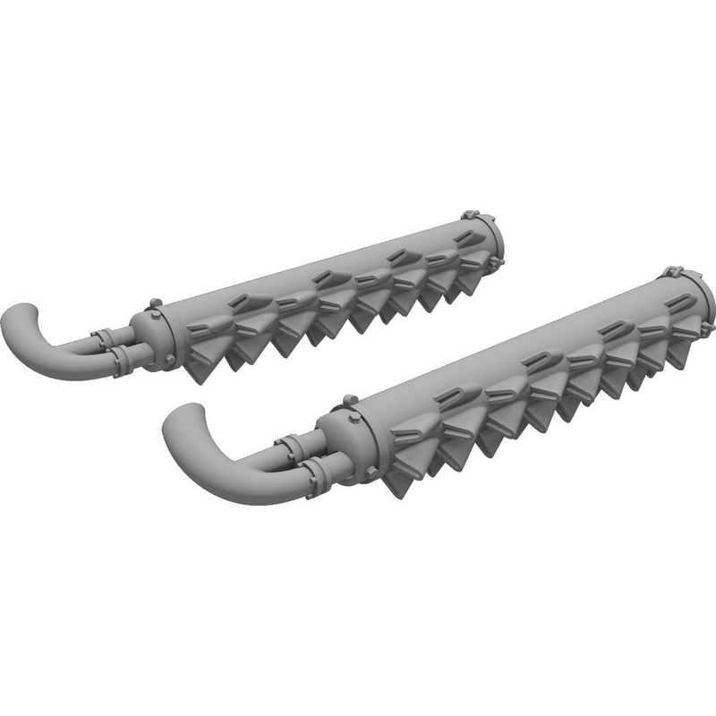 1/48 Beaufighter Mk.21 - Hedgehog Flame Damper Exhausts / Aussie Type (for Revell)