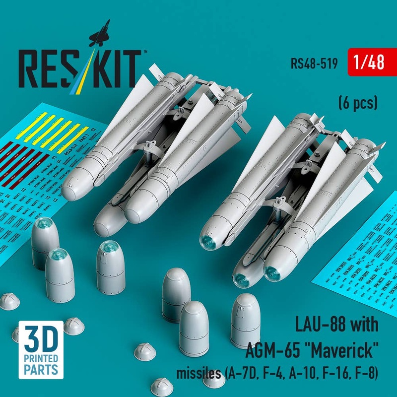 1/48 LAU-88 with (2 pcs) AGM-65 Maverick missiles (6 pcs)