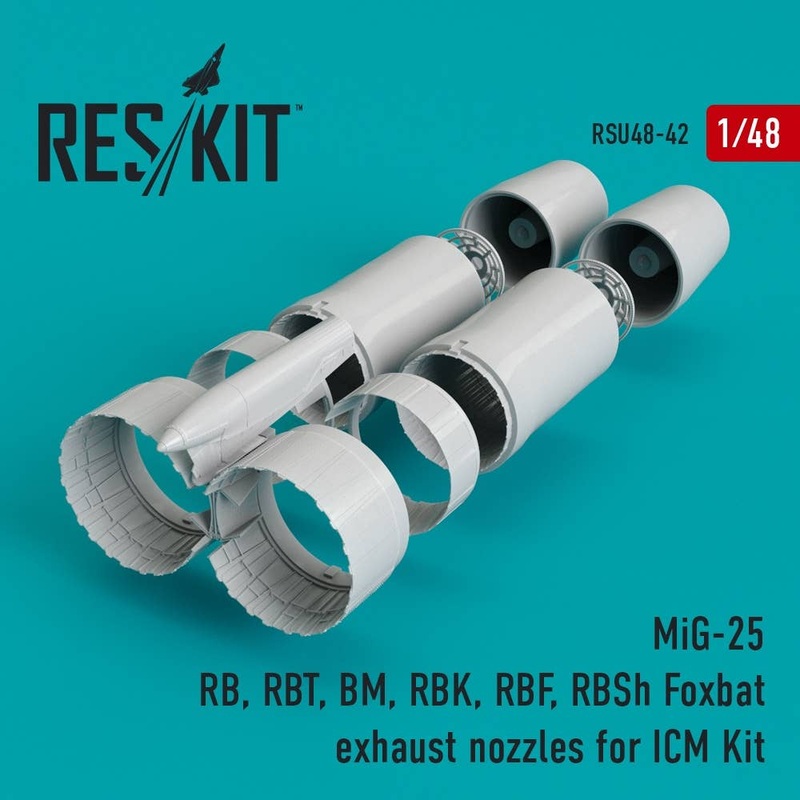 1/48 MiG-25 RB, RBT, BM, RBK, RBF, RBSh Foxbat Exhaust Nozzles (for ICM)