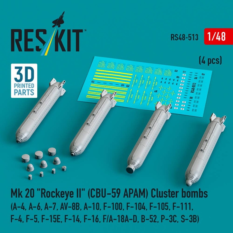1/48 Mk 20 Rockeye II (CBU-59 APAM) Cluster bombs (4 pcs)