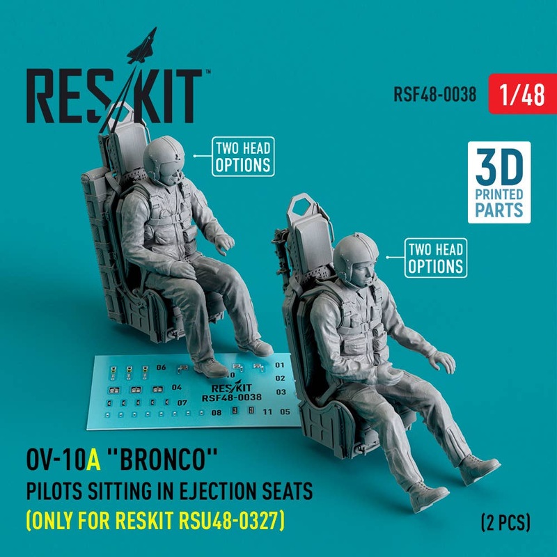 1/48 OV-10A Bronco pilots sitting in ejection seats (only for RESKIT RSU48-0327) (2 pcs) (3D Printed)