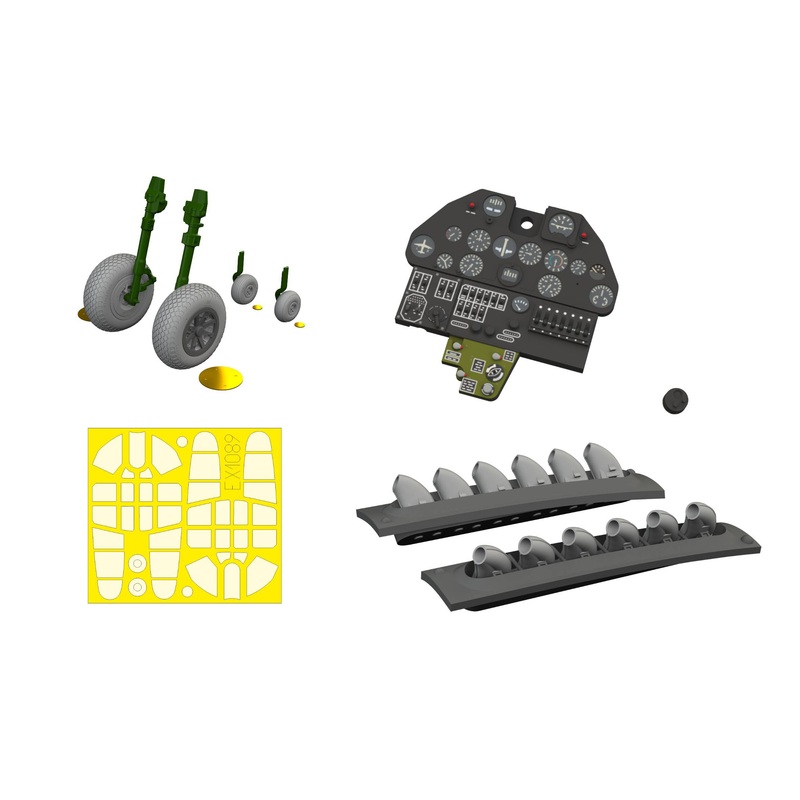 1/48 P-40E w/ rounded exhaust stacks LooKplus