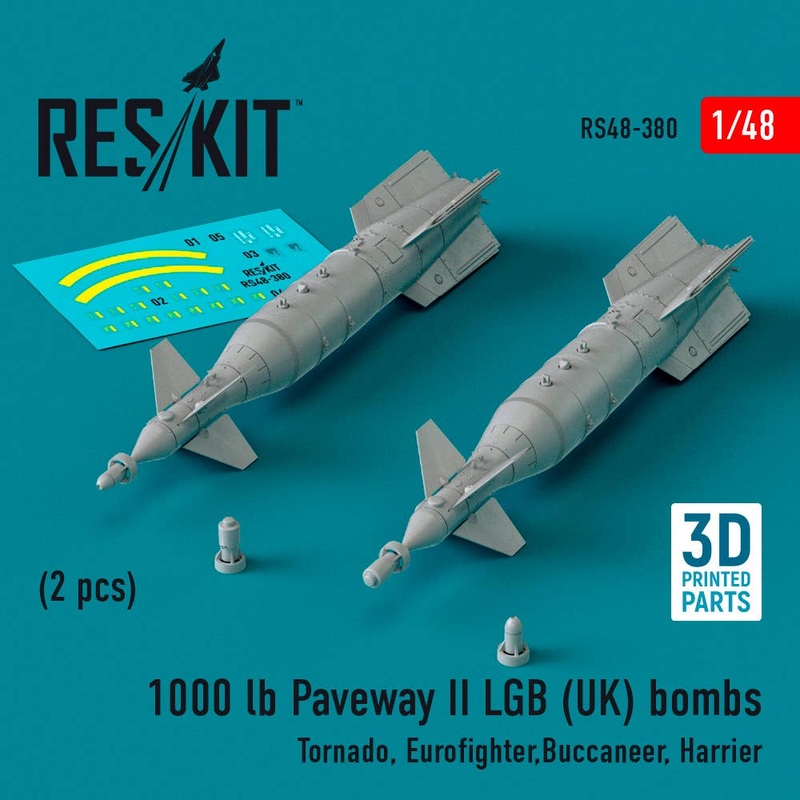 1/48 1000 lb Paveway II LGB (UK) bombs (2 pcs) (Tornado, Eurofighter,Buccaneer, Harrier) (3D Printed)