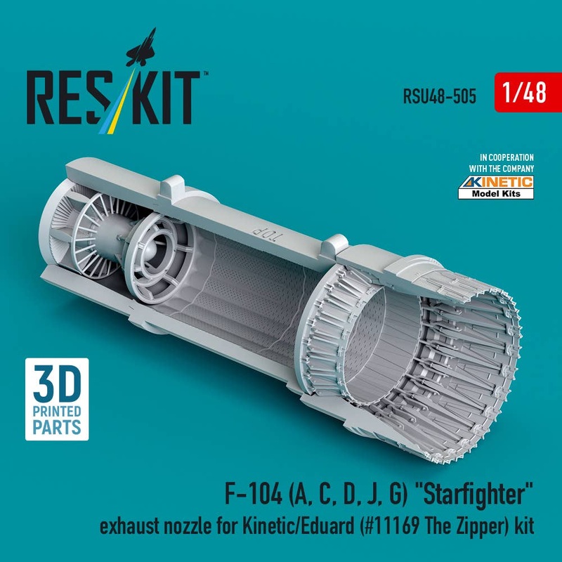 1/48 F-104 (A, C, D, J, G) Starfighter exhaust nozzle for Kinetic/Eduard (#11169 The Zipper) kit (3D Printed)