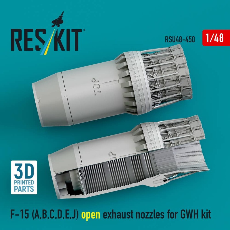1/48 F-15 (A, B, C, D, E, J) open exhaust nozzles for GWH kit (3D Printed)